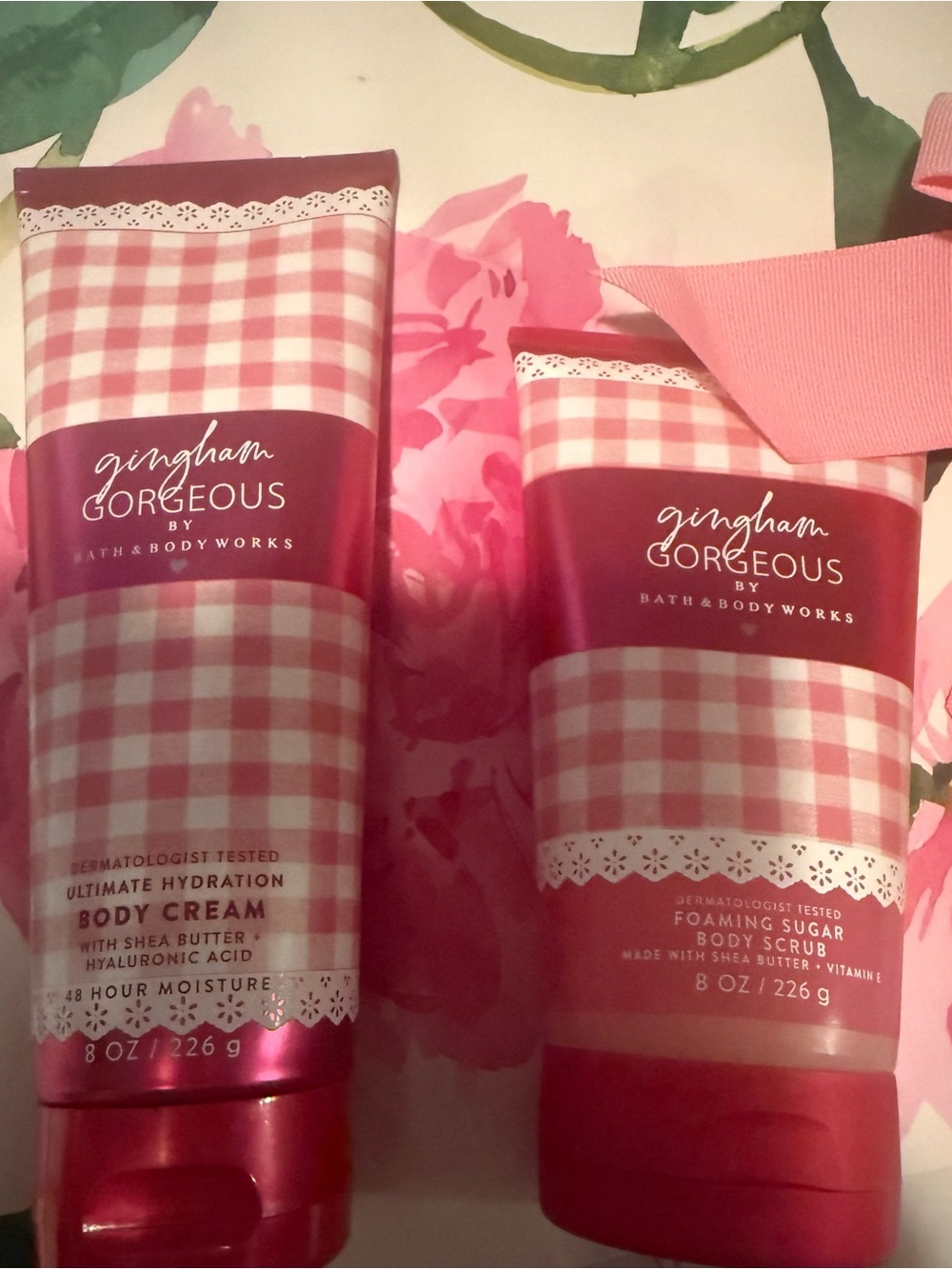 Bath & Body Works Gingham Gorgeous Body Cream & Body Scrub Set